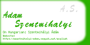 adam szentmihalyi business card